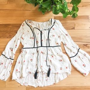 Bell sleeve peasant top